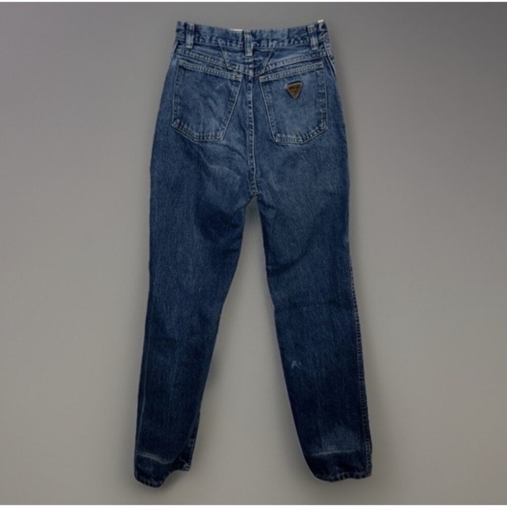 VTG Wrangler High Rise Straight Leg Blue Denim Jeans Juniors 7 25x30 USA